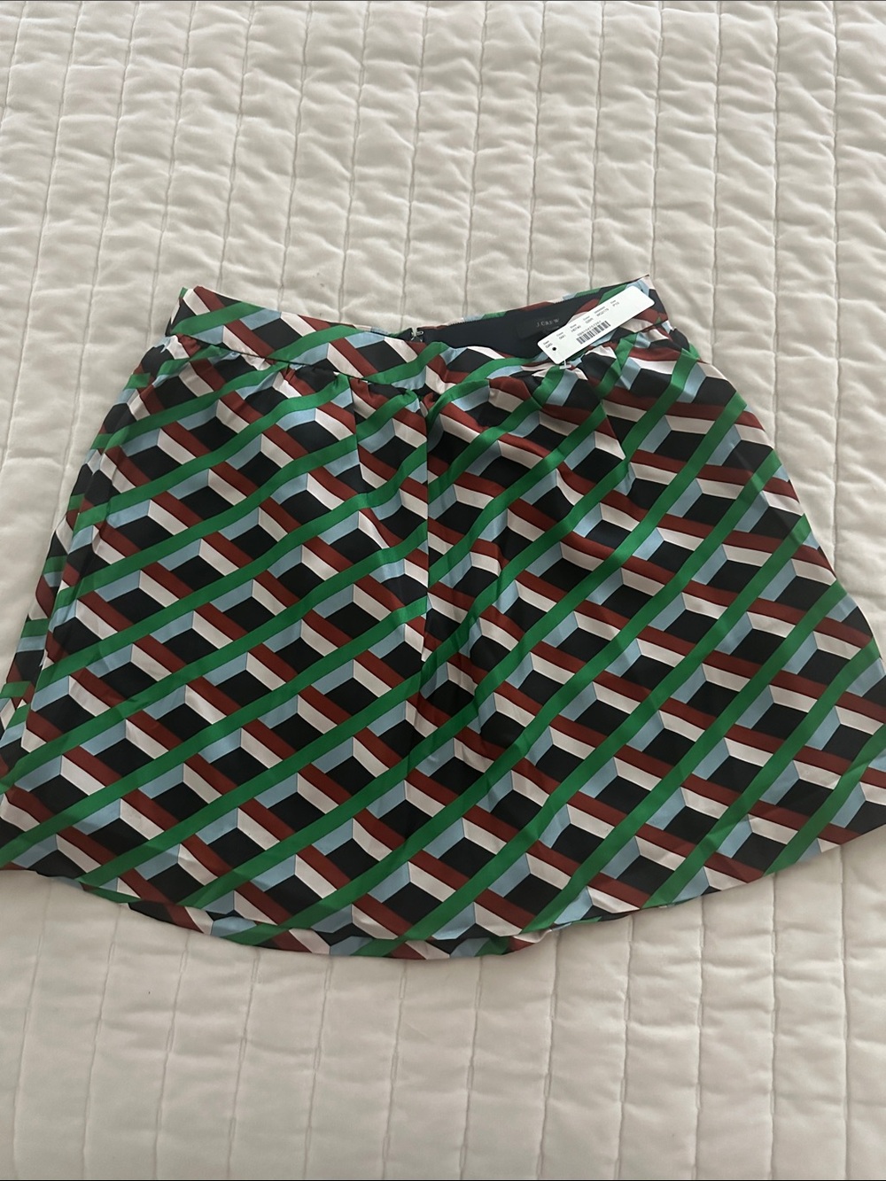 NWT J. Crew Geo Pleated Mini Skirt Circa 2017